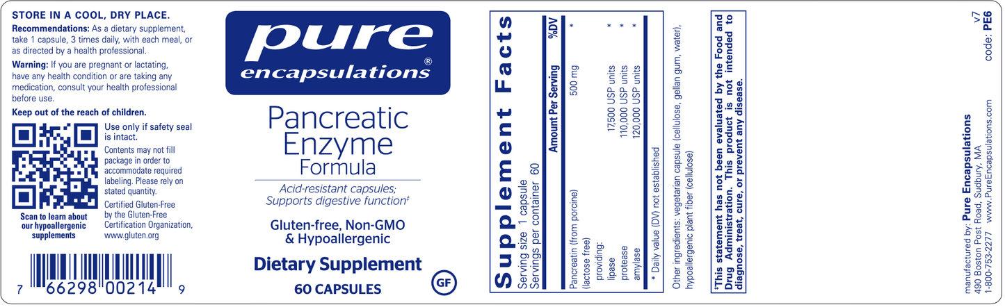 Pancreatic Enzyme Formula 60 vcaps
