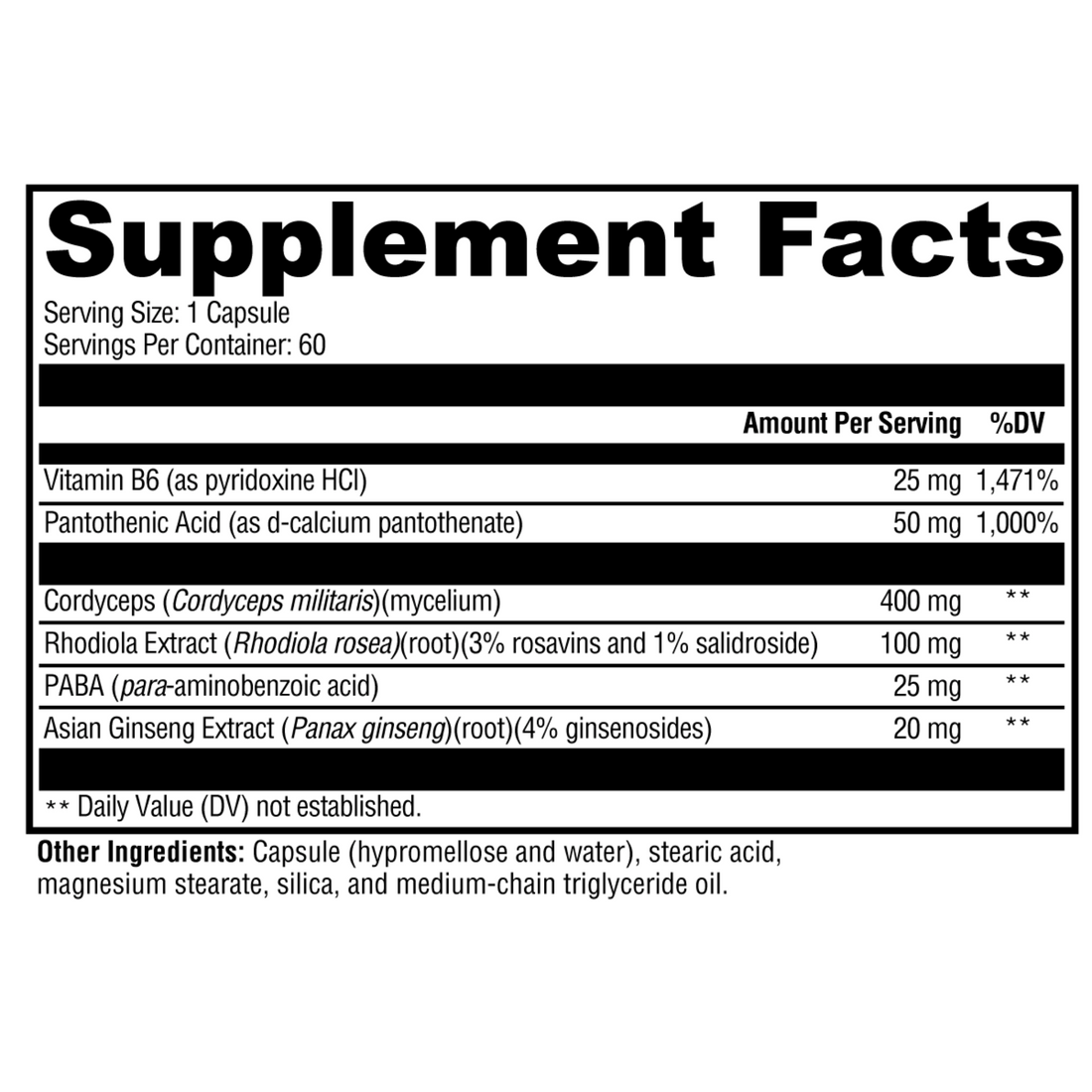 Adrenal Symphony supplement bottle promoting energy, vitality, and adrenal health with natural ingredients.