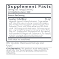 Supplement facts for Biocidin 1oz liquid, featuring a blend of herbs for digestive and immune system health.