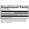 Supplement facts for DHEA 25 mg, featuring DHEA as the key ingredient to promote hormonal health, mood stability, and energy support.