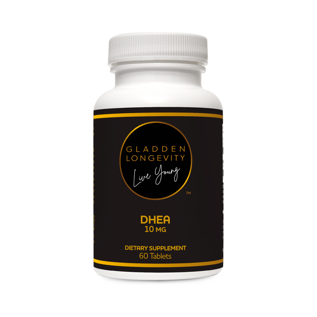 DHEA 10 mg supplement bottle, providing a low-dose DHEA formula to support hormone balance, energy levels, and overall well-being.