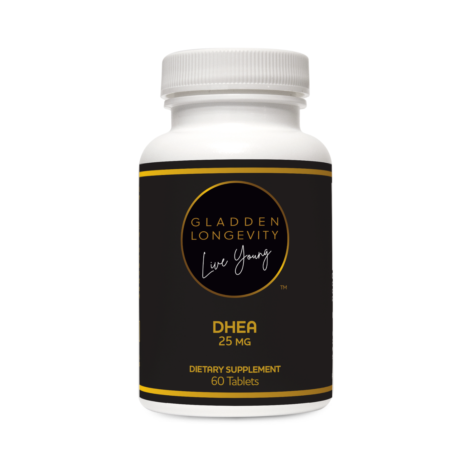 DHEA 25 mg supplement bottle, providing a balanced dose of DHEA to support hormone levels, energy, and overall vitality.