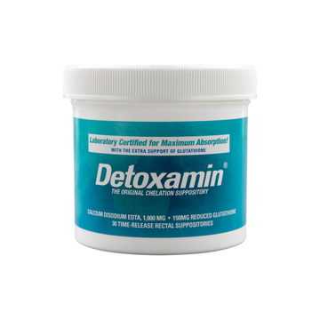 Detoxamin 1000MG EDTA suppositories with glutathione – detox supplement supporting heavy metal cleansing, 30 count