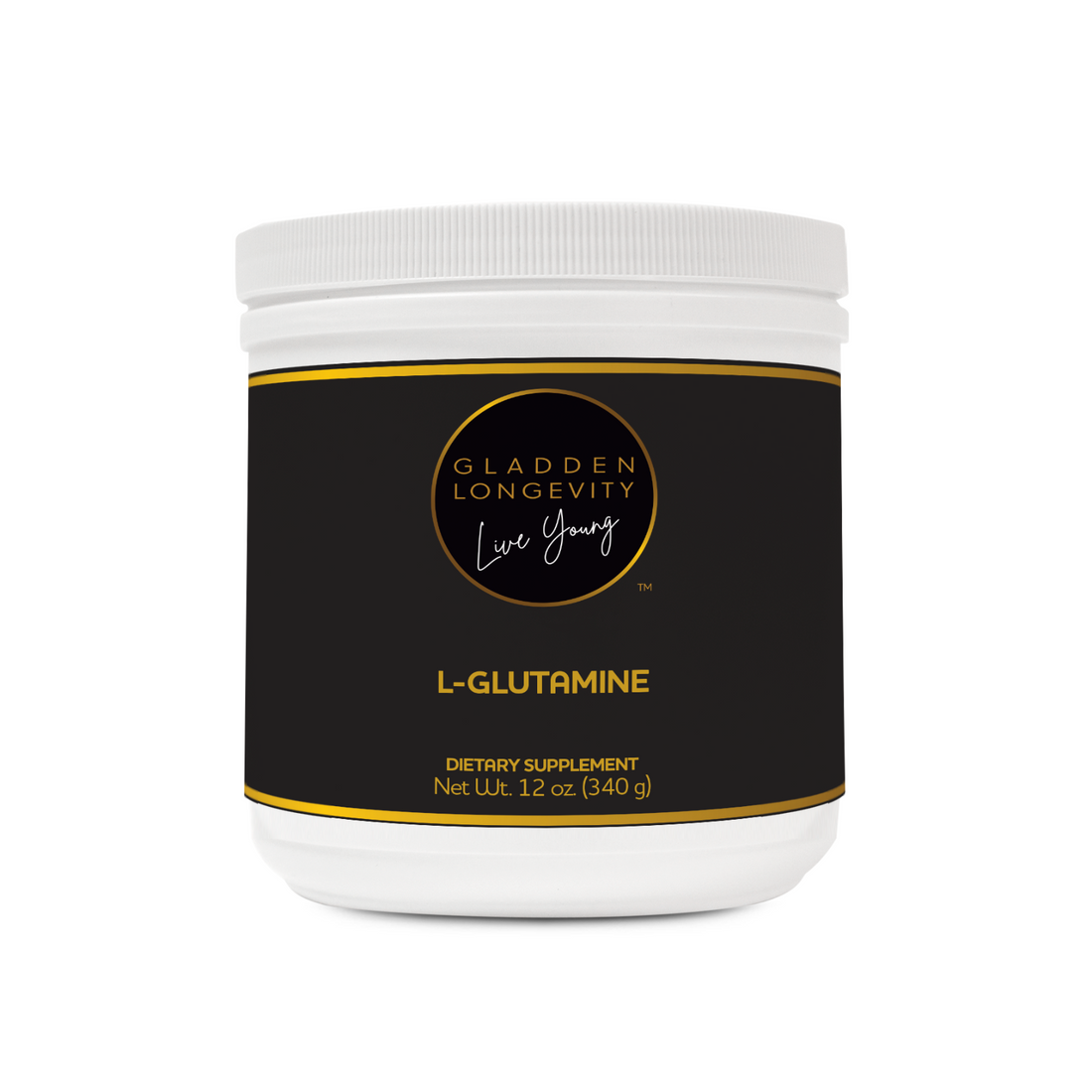 L-Glutamine powder supplement for muscle recovery and gut health support.