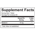 Supplement facts for Melatonin Xtra, a sleep aid with extra strength for better rest.