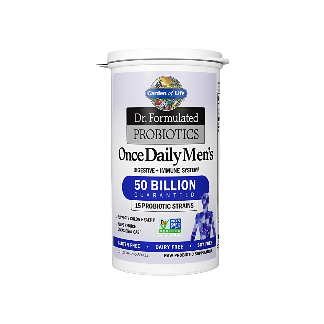 Once Daily Men's Probiotic Supplement 30 Capsules for Digestive and Immune Support