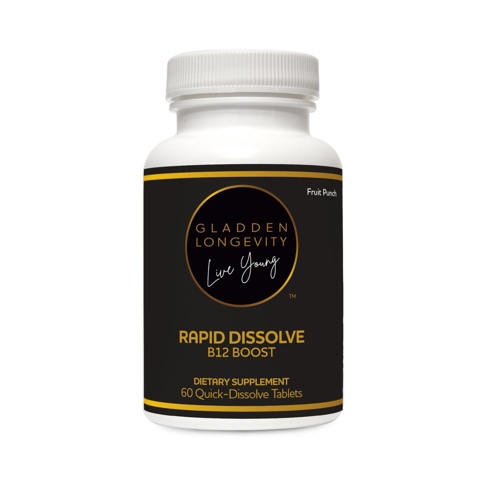 Rapid Dissolve B12 Boost supplement for energy support, enhanced metabolism, and vitamin B12 absorption.