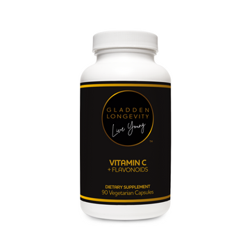 Vitamin C + Flavonoids supplement bottle – powerful antioxidant blend for immune support, skin health, and overall wellness with enhanced absorption.