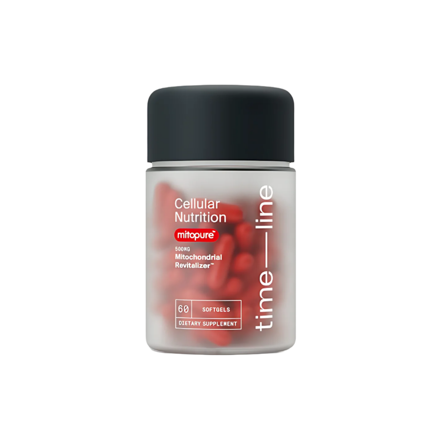 Mitopure vegan softgels containing 500mg of Urolithin A for improved cellular health, muscle strength, and endurance. Clinically validated formula for enhancing mitochondrial function and combating aging.