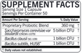 RestorFlora™ probiotic capsules with Saccharomyces boulardii, Bacillus subtilis, and Bacillus clausii for digestive and immune support.