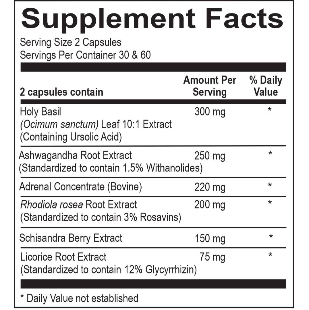 Adrenal Pro Glandular supplement bottle, designed to support adrenal health and stress management with natural glandular ingredients.