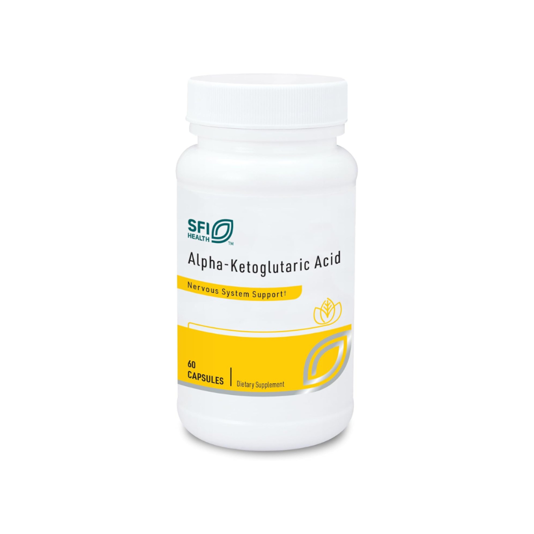 Alpha-Ketoglutaric Acid 300mg, a supplement designed to support cellular energy production and metabolic health.