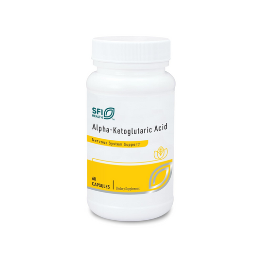 Alpha-Ketoglutaric Acid 300mg, a supplement designed to support cellular energy production and metabolic health.