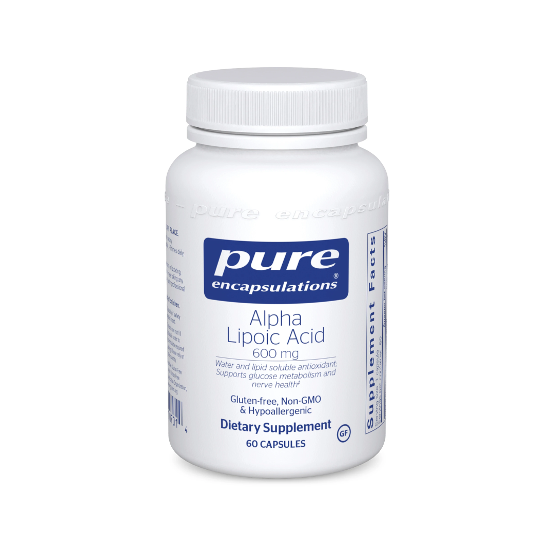 Alpha Lipoic Acid helps maintain healthy glucose metabolism, supports the nervous system, and provides nutritional support for metabolic processes. Pure Encapsulations Alpha Lipoic Acid supports healthy glucose metabolism and the nervous system with water and fat-soluble antioxidants.