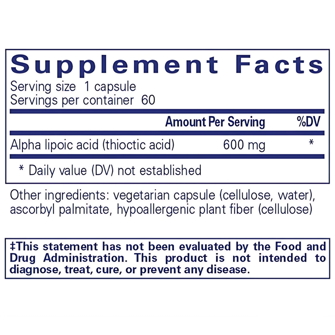 Alpha Lipoic Acid helps maintain healthy glucose metabolism, supports the nervous system, and provides nutritional support for metabolic processes. Pure Encapsulations Alpha Lipoic Acid supports healthy glucose metabolism and the nervous system with water and fat-soluble antioxidants.