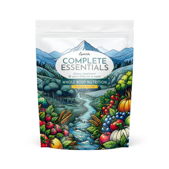 Complete Essentials 30-pack, a daily multivitamin supplement designed to support overall health and wellness.