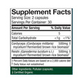 CordyChi® dietary supplement capsules featuring a blend of Cordyceps and Reishi mushrooms. Designed for adults with active lifestyles, this supplement supports energy levels, stress reduction, cardiovascular health, and immune response. 