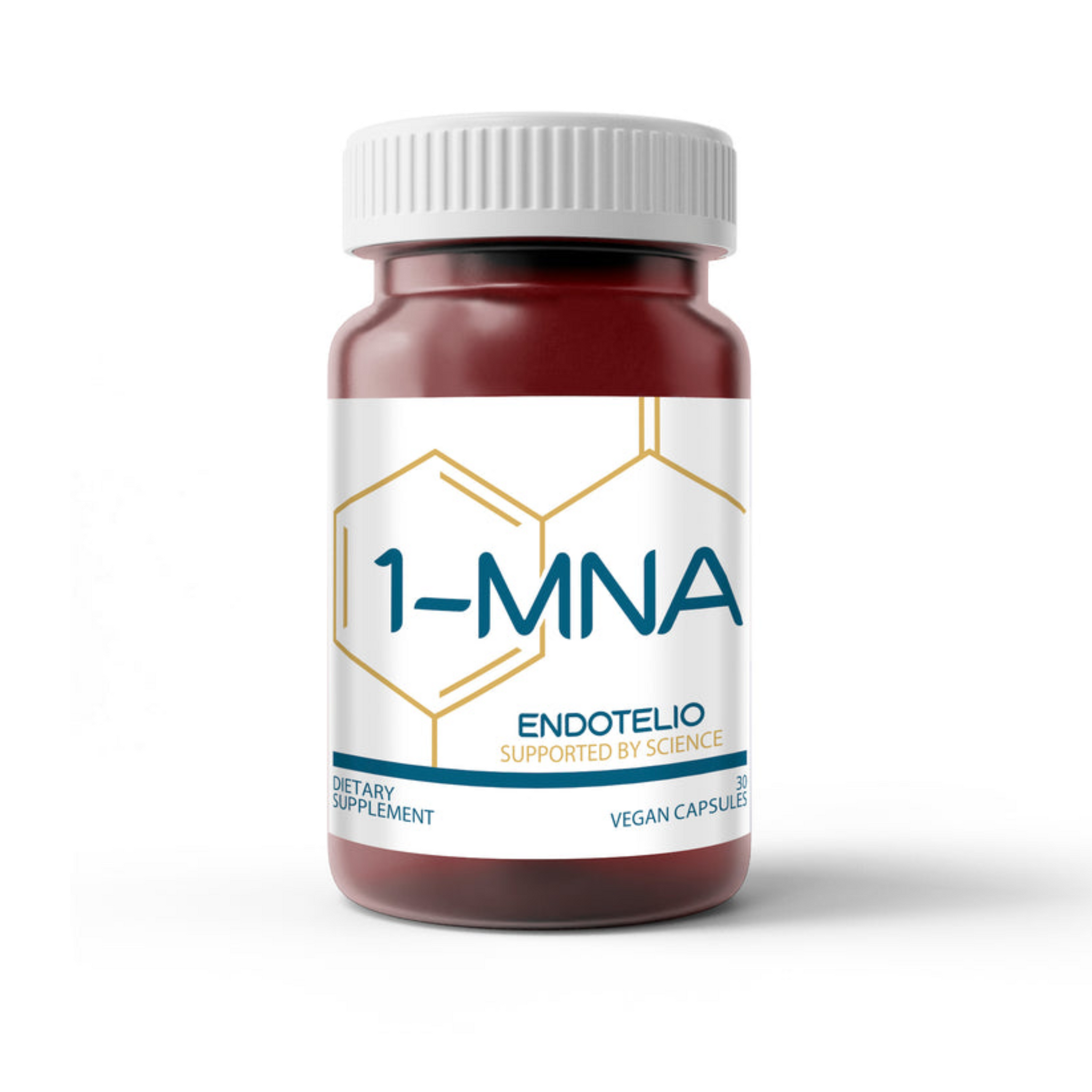 Edotelio 1-MNA supplement bottle with 1-MNA compound, formulated to support metabolic function and overall wellness.