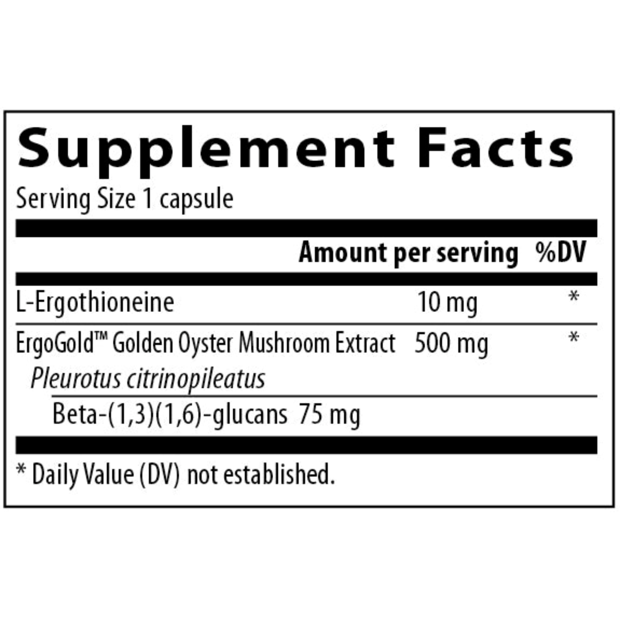 Ergo+ L- Ergothioneine Supplement – Premium antioxidant support sourced from golden oyster mushrooms. Vegan, Non-GMO, gluten-free, and third-party tested for quality.