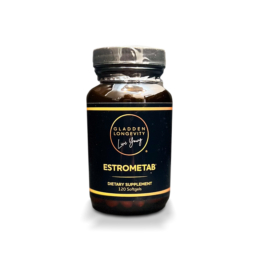 EstroMetab supplement bottle, designed to support hormone balance, estrogen metabolism, and weight management with natural ingredients.