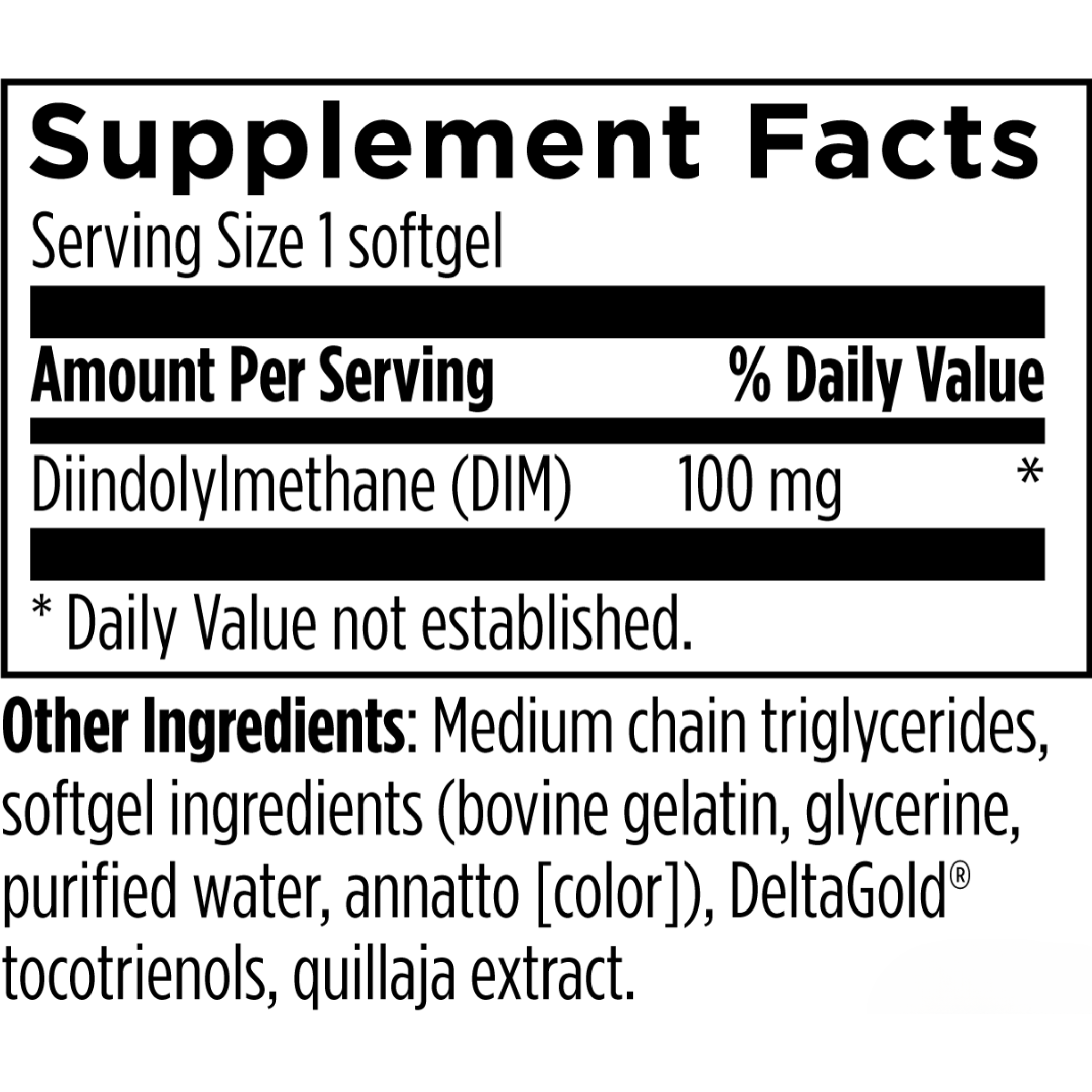 Supplement facts for EstroMetab, featuring key ingredients to promote healthy estrogen metabolism, hormonal balance, and support weight loss.