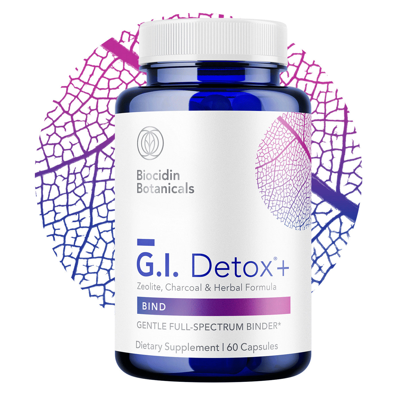 G.I. Detox+® dietary supplement featuring a unique blend of zeolite, activated charcoal, and natural ingredients designed to support detoxification by binding and clearing toxins, mold metabolites, and unwanted microbial byproducts. Promotes comfort during cleansing, reduces bloating and gas, and enhances mental clarity.