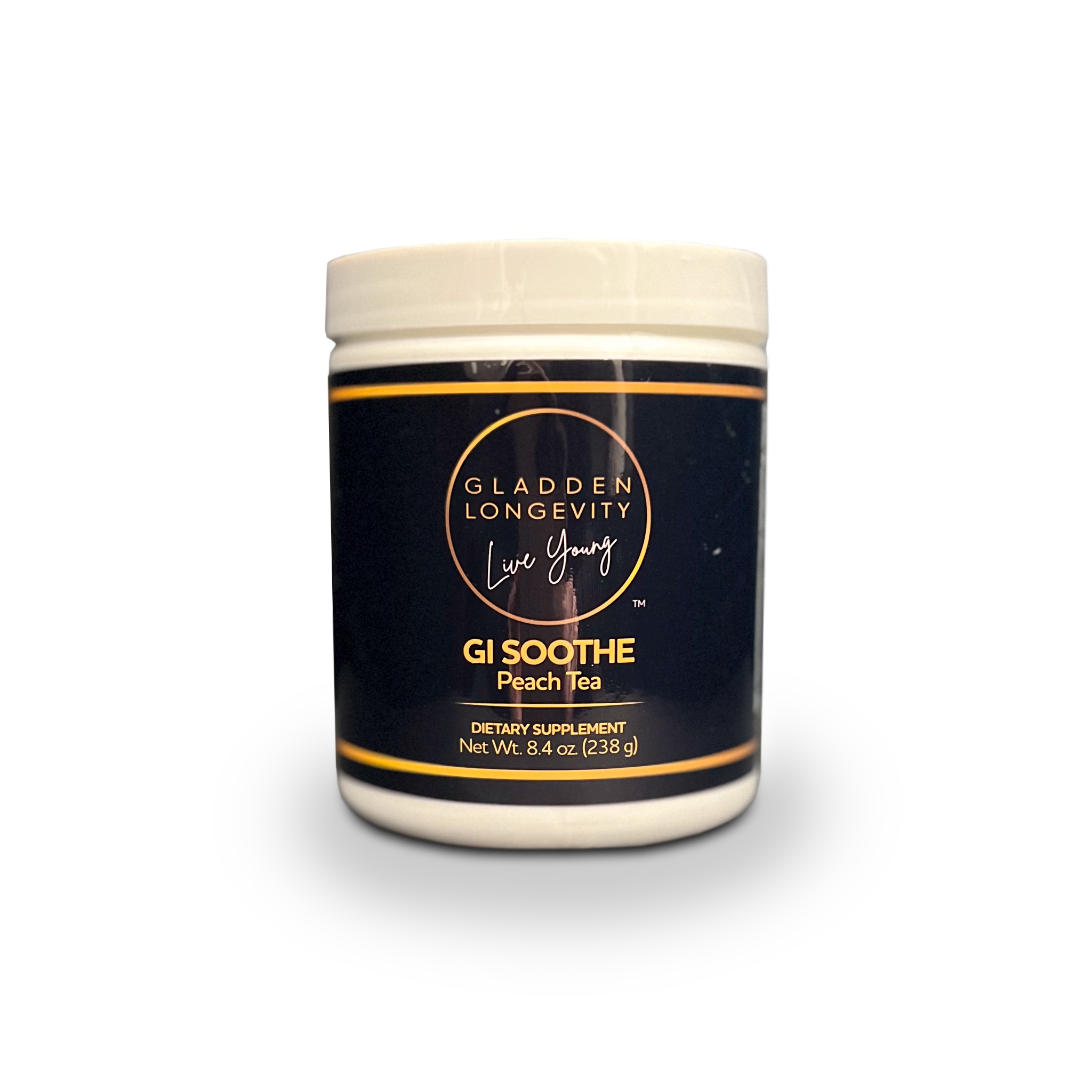 GI Soothe Peach Tea Powder supplement for digestive comfort and soothing relief.