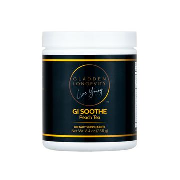 GI Soothe Peach Tea Powder supplement for digestive comfort and soothing relief.