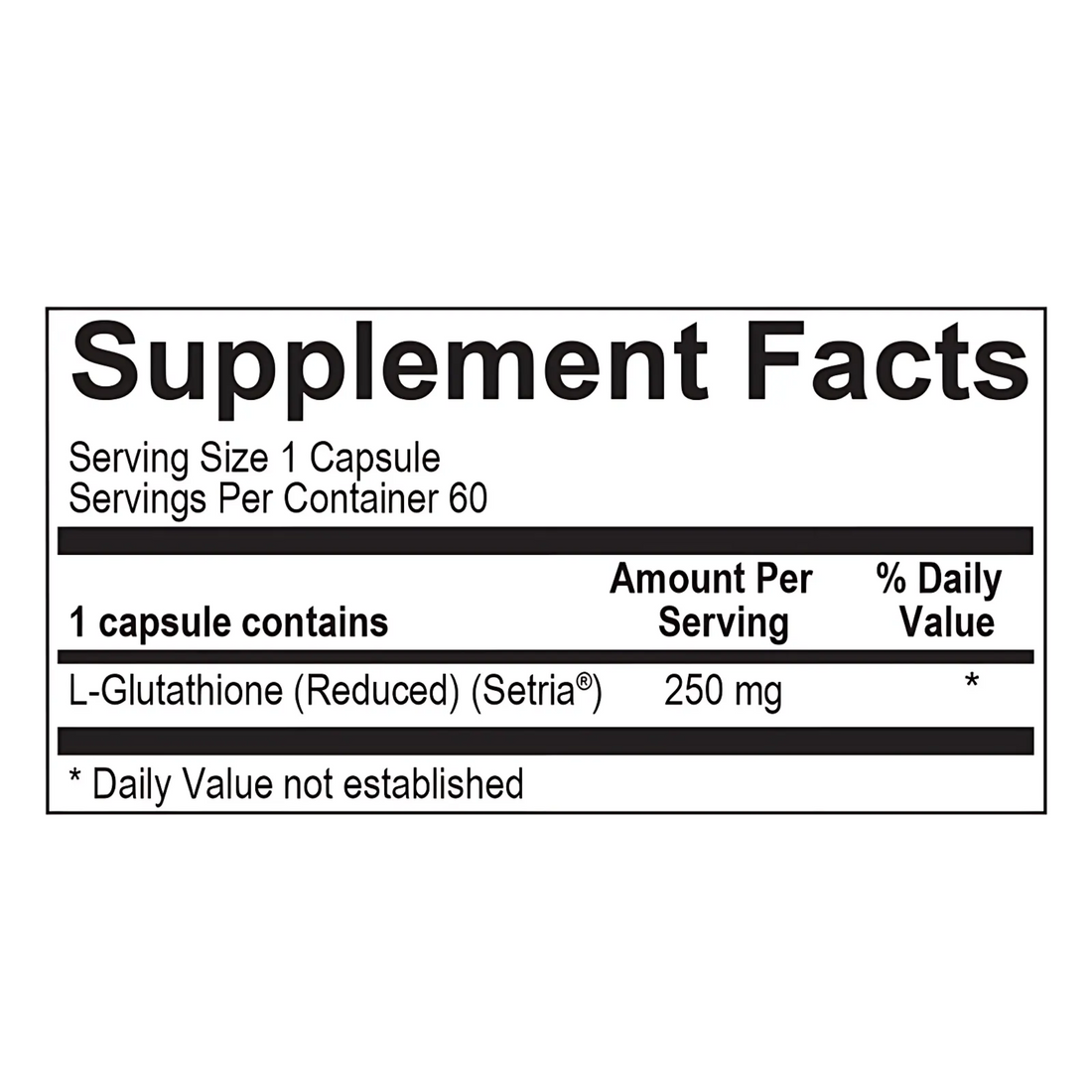 Glutathione 60ct supplement bottle, providing a potent antioxidant formula to support detoxification, immune health, and overall wellness.