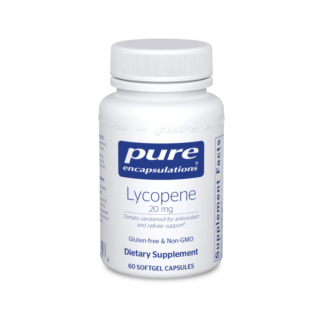 Lycopene dietary supplement made from tomato extract, offering antioxidant support for prostate, cardiovascular, and cellular health.