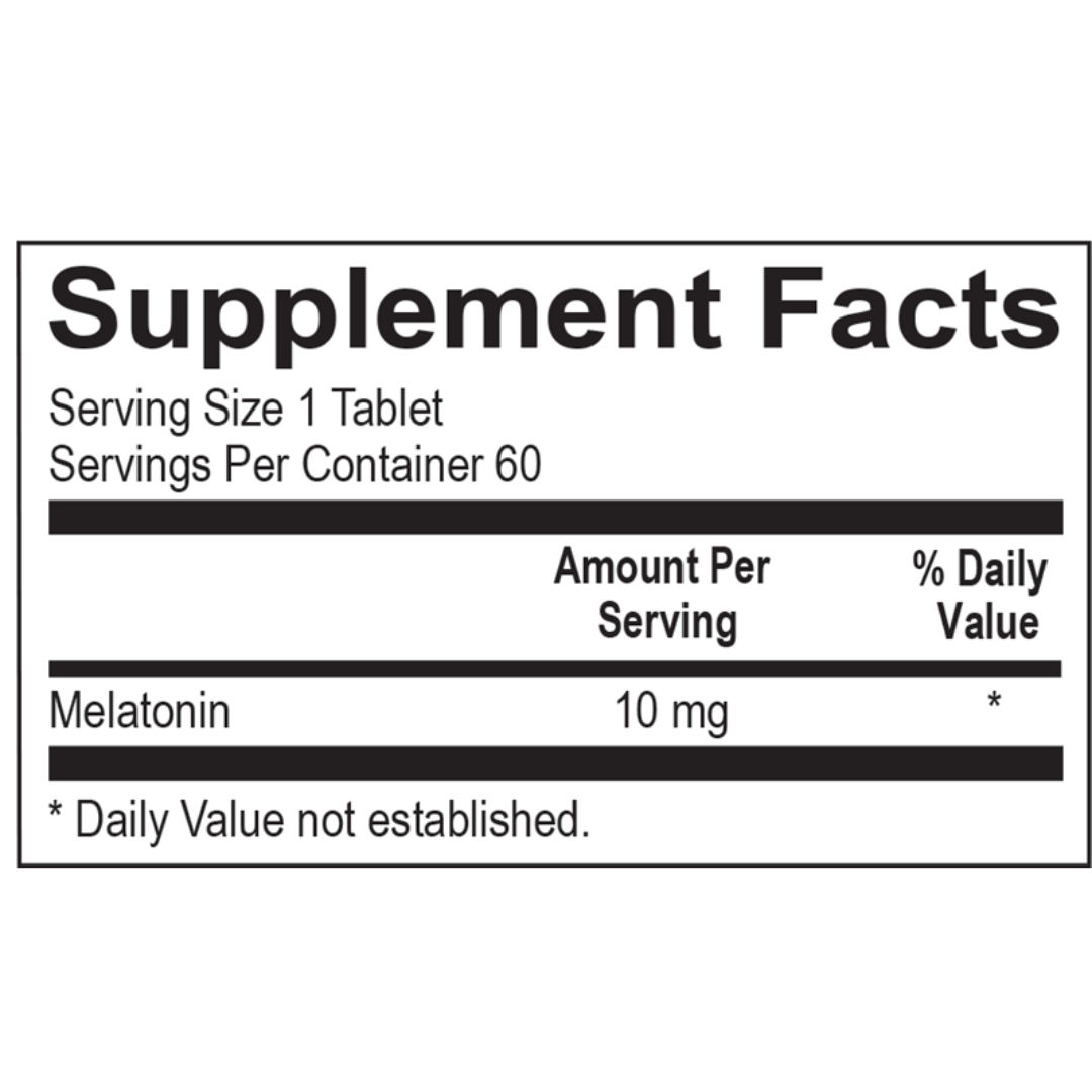Supplement facts for Melatonin Xtra, a sleep aid with extra strength for better rest.