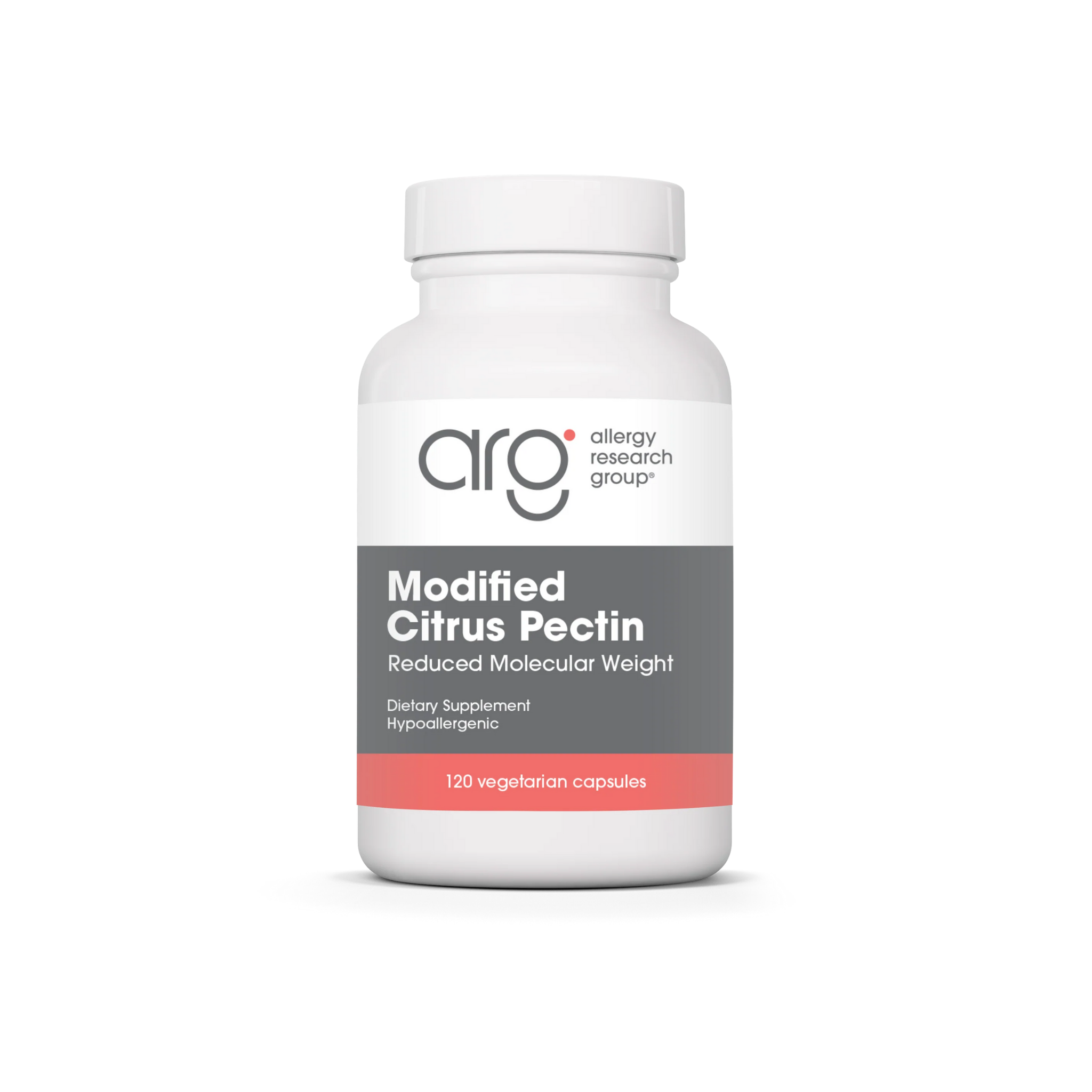 Modified Citrus Pectin dietary supplement, featuring 1.5g of pectin per serving in a 40-serving bottle. Promotes health and wellness, with a proprietary process for reduced molecular weight. Ideal for those on a sodium-restricted diet.