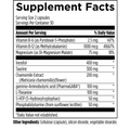 Supplement facts for Neuro Relax, featuring ingredients to support stress reduction and mental calmness