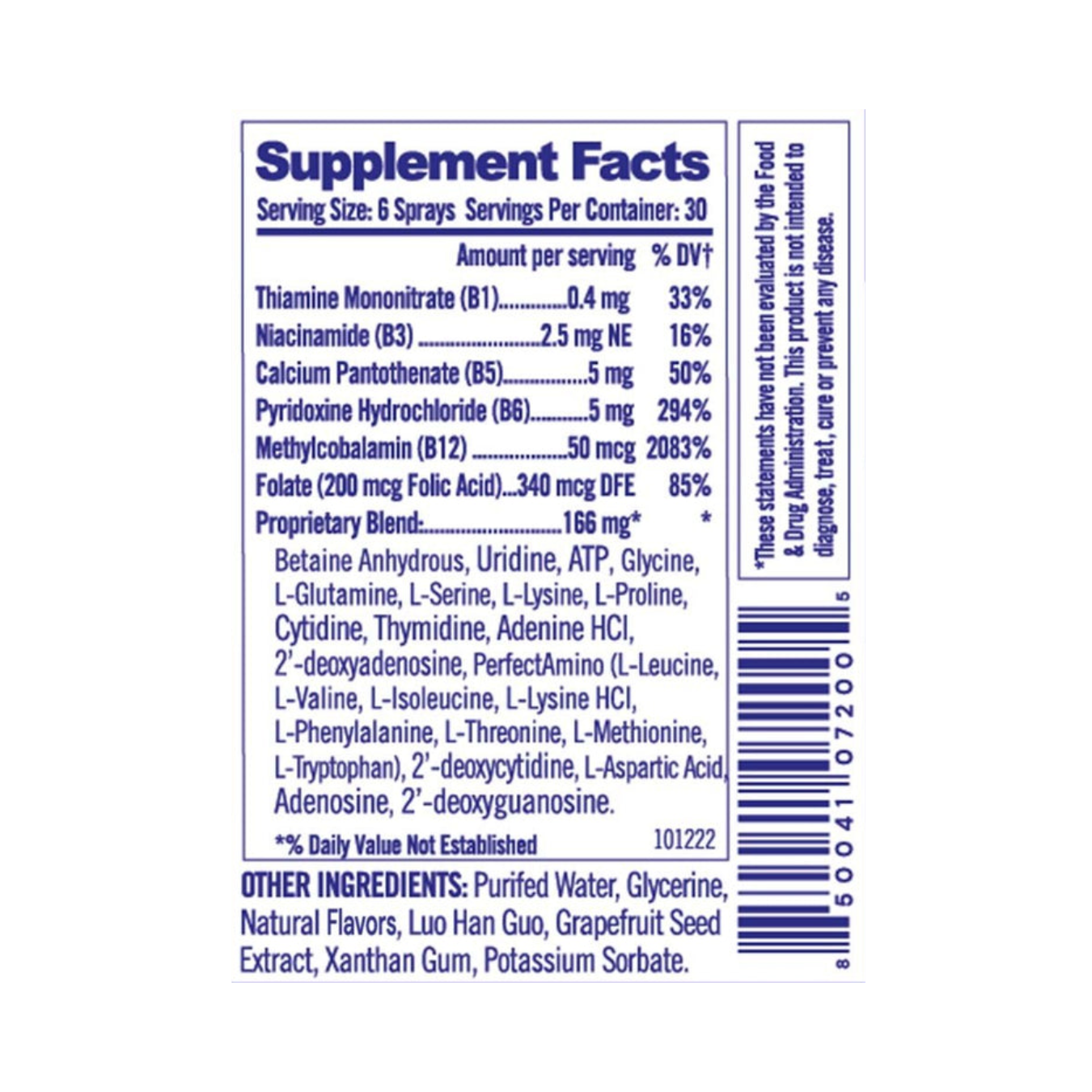 NuCell 1fl oz Supplement Facts - Ingredients for Cellular Health and Anti-Aging