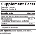 Supplement facts for OptiLipid, a supplement designed for heart health and lipid balance.