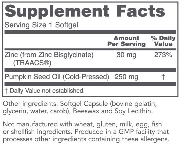 Zinc Glycinate 120 ct softgels, designed for superior absorption and bioavailability, supporting immune, skeletal, and neurological health.