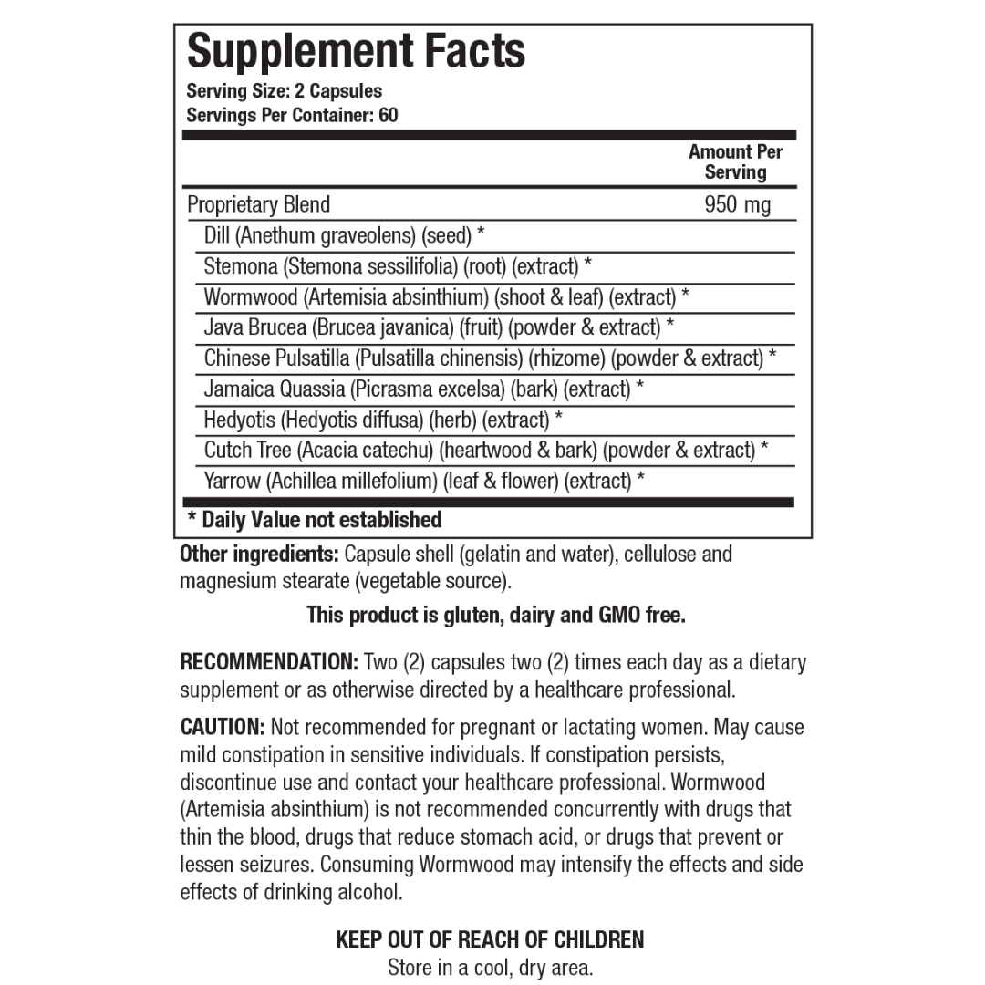 Supplement facts for Pathogen Protect, a supplement designed to support immune function and protect against harmful pathogens.