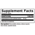 Supplement facts for Phosphatidyl Serine, a supplement for memory, focus, and brain health.