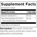 Supplement facts for PureQ10 200, a CoQ10 supplement for heart health and energy.