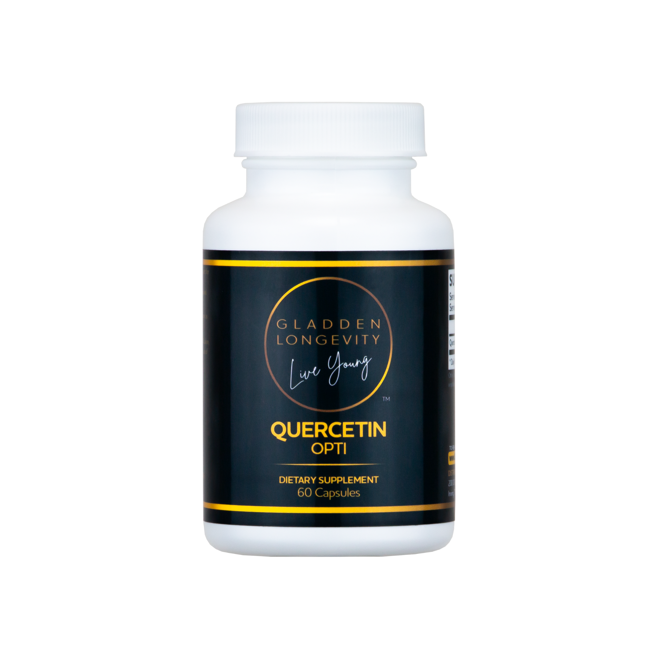 Quercetin Opti supplement bottle, designed to support immune function, reduce inflammation, and provide antioxidant protection with high-quality quercetin.