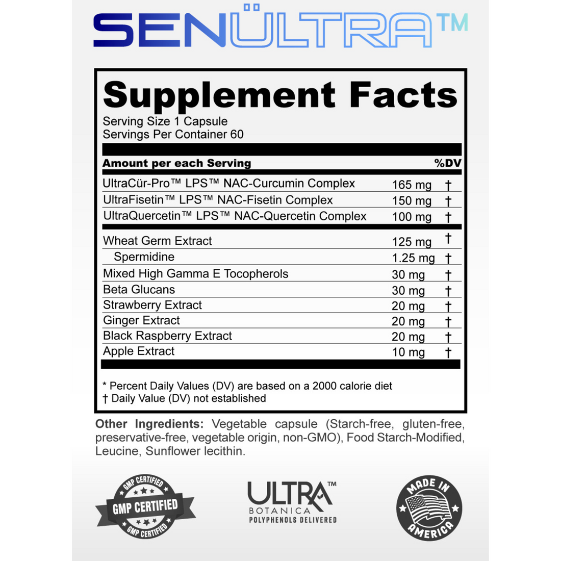 SENULTRA 60 capsules for healthy aging support and cellular health