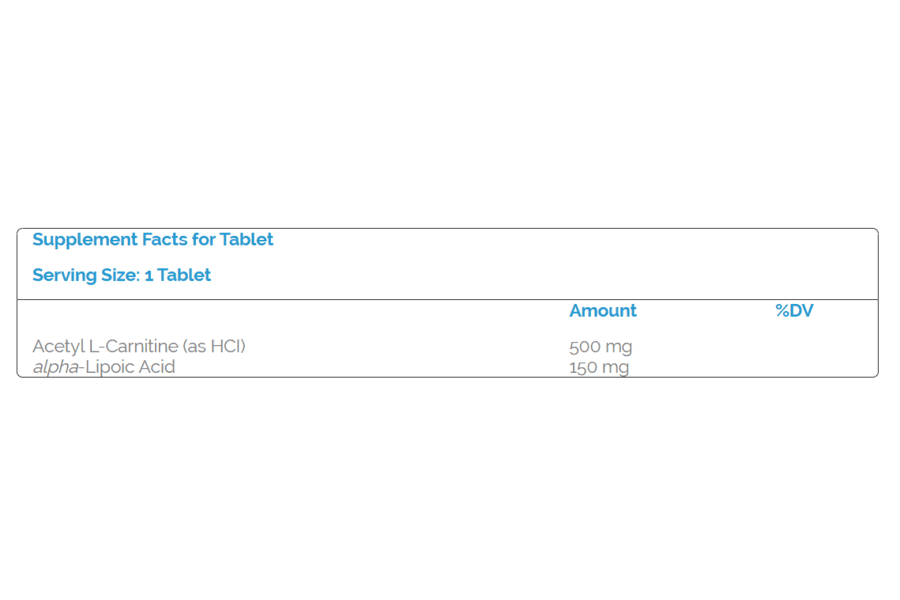 Acetyl L-Carnitine & Alpha Lipoic Acid 60 ct