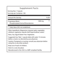 Supplement facts for Seriphos, featuring phosphatidylserine and other nutrients to support stress management, adrenal function, and overall well-being.