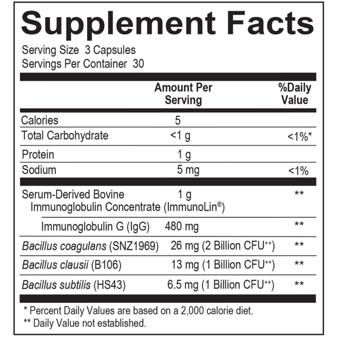 SporeBiotic IG supplement for gut health, immune support, and digestive balance with probiotic spores.