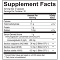 Supplement facts for SporeBiotic IG, a probiotic supplement for digestive health and immune function.