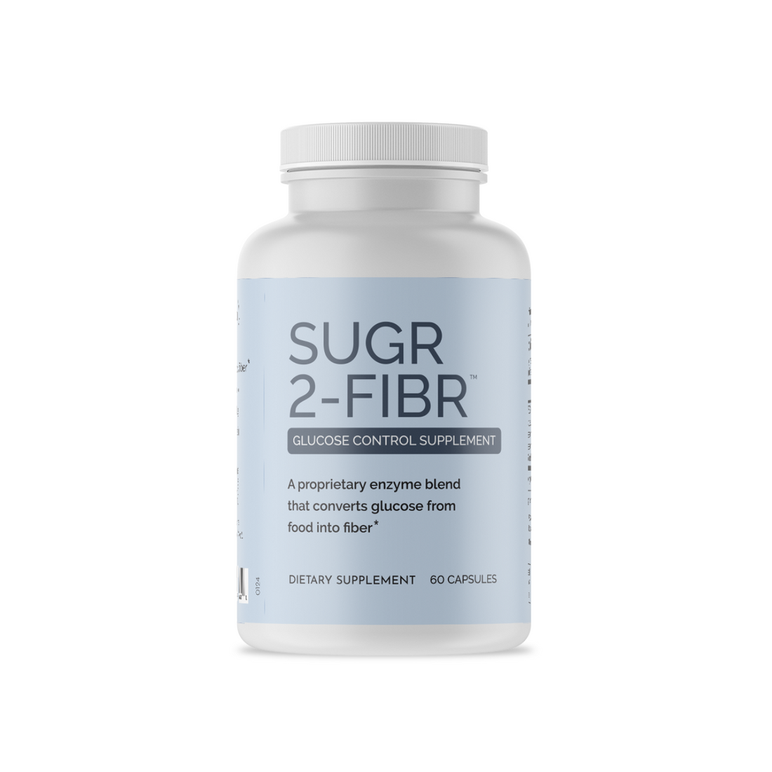 SugR-2-Fibr supplement bottle – advanced formula for healthy blood sugar management, supporting metabolic function and maintaining balanced glucose levels.