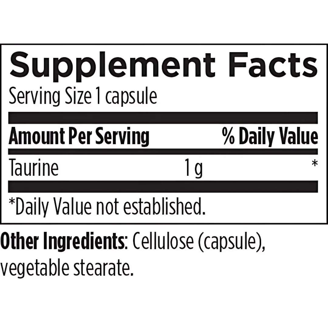 Taurine Pro supplement for cardiovascular health, energy support, and cellular function.