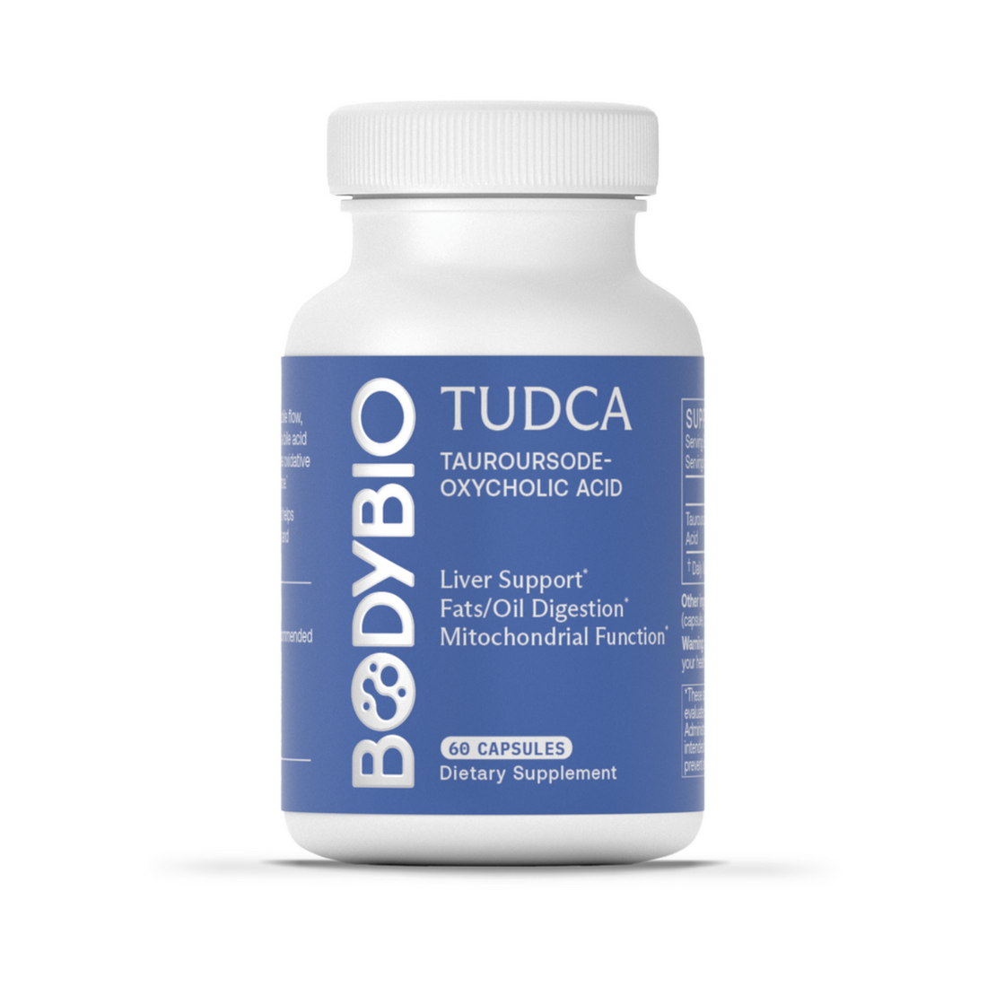 TUDCA supplement in vegan-friendly capsules for cellular resilience and gallbladder wellness support.