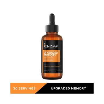 Upgraded Memory 4 fl oz liquid supplement designed to support cognitive function and mental clarity.