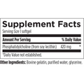 Supplement facts for Vital Choline, featuring key ingredients for enhanced cognitive function and brain support